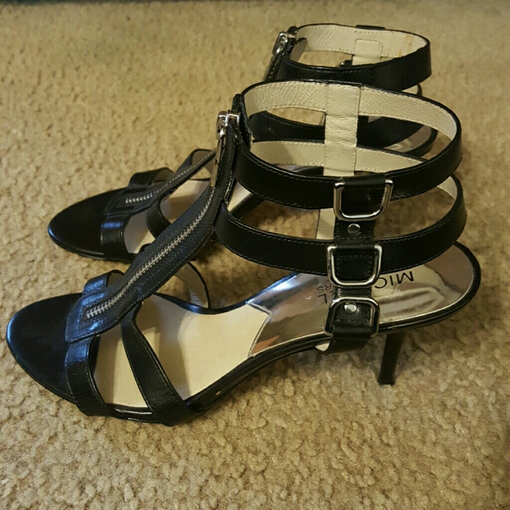 Michael kors women black heel pump sandals 8M